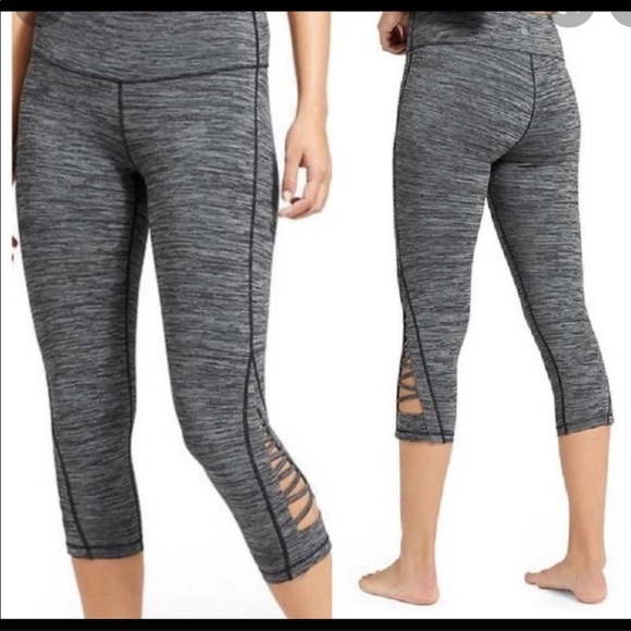 Athleta Space dye Criss Cross Chaturanga Capris Gray Size XS - Picture 1 of 12